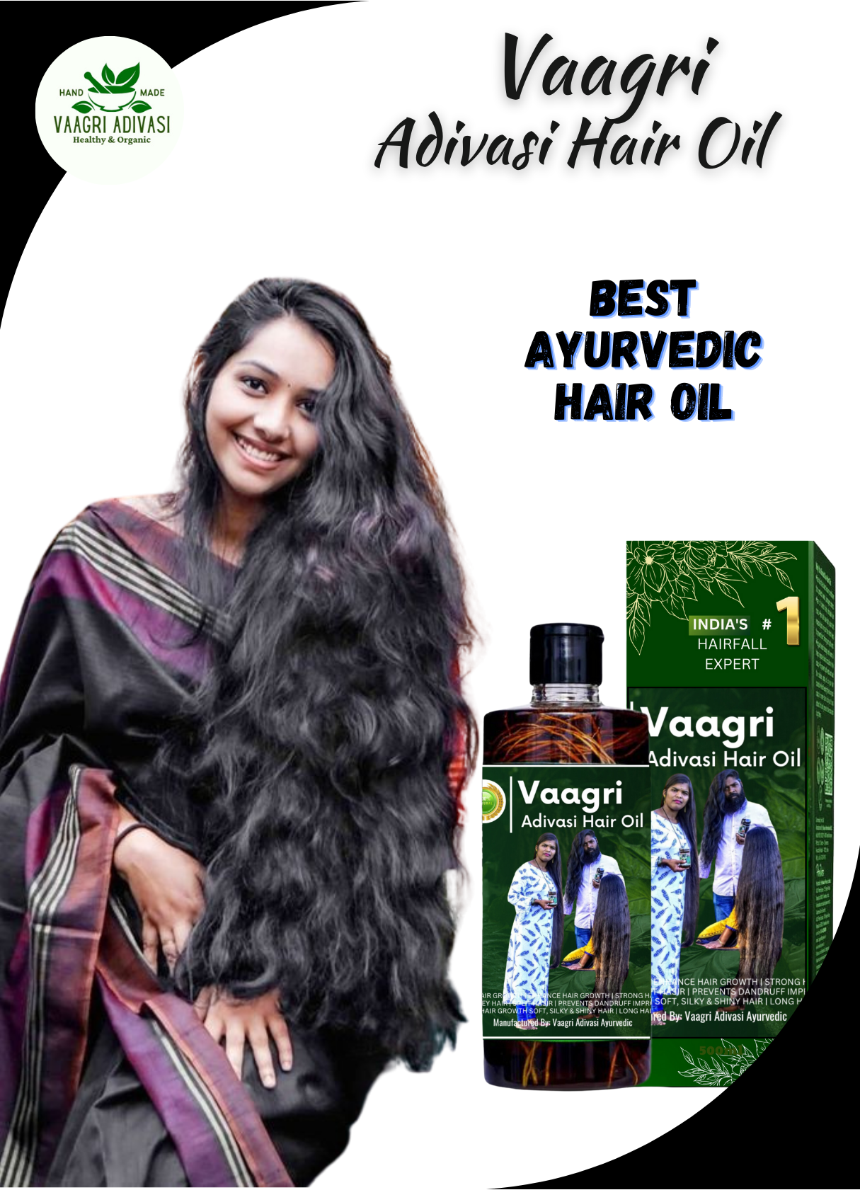 🪴 1000ML Vaagari Adivasi  hair oil (  Full course)