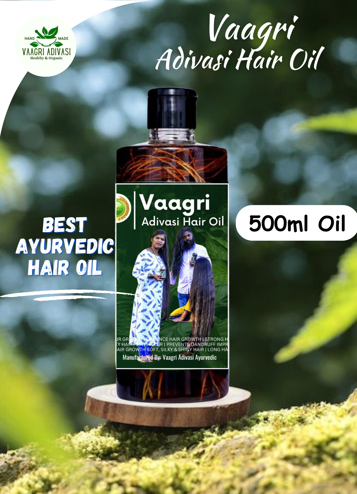 🔻500ML Vaagari Adivasi  hair oil(  4 Month course package )