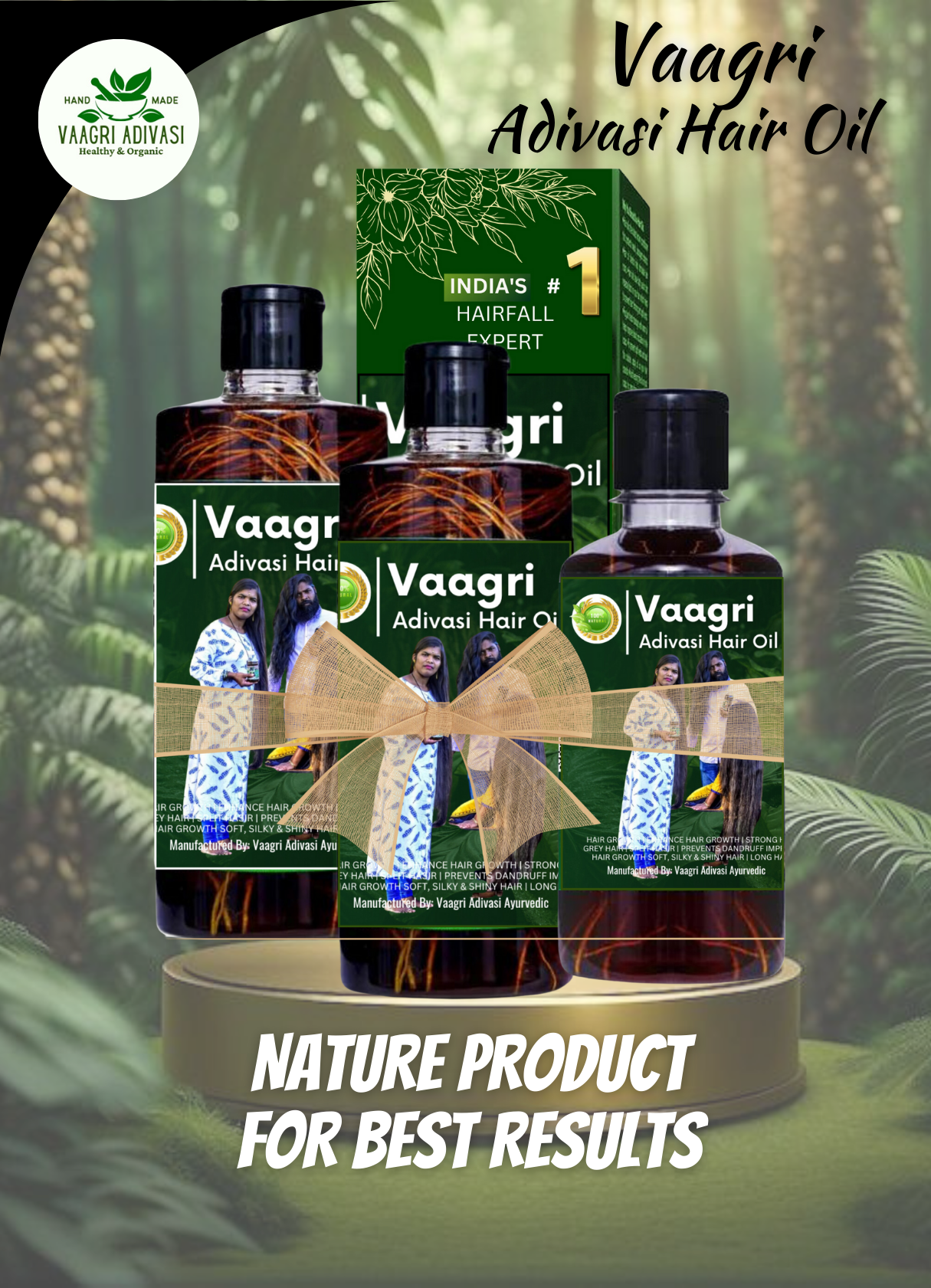 🪴 1000ML Vaagari Adivasi  hair oil (  Full course)